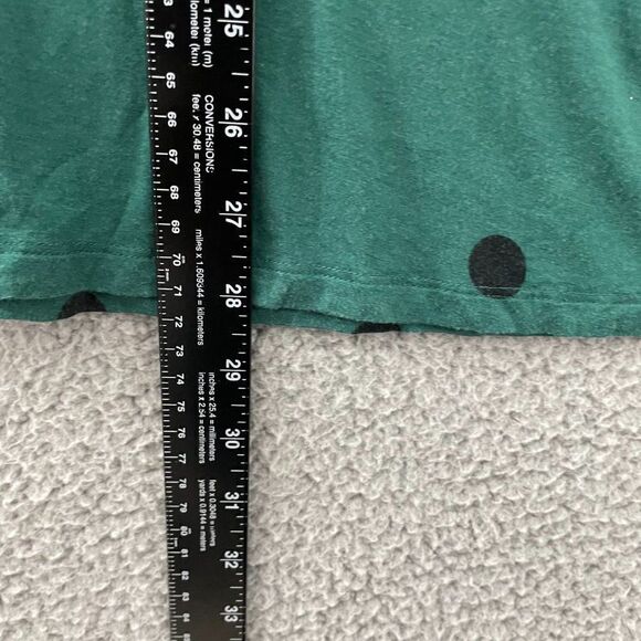 ModCloth Jersey Knit Women 1X Green Polka Dot Long Sleeve Casual Top - Picture 6 of 9